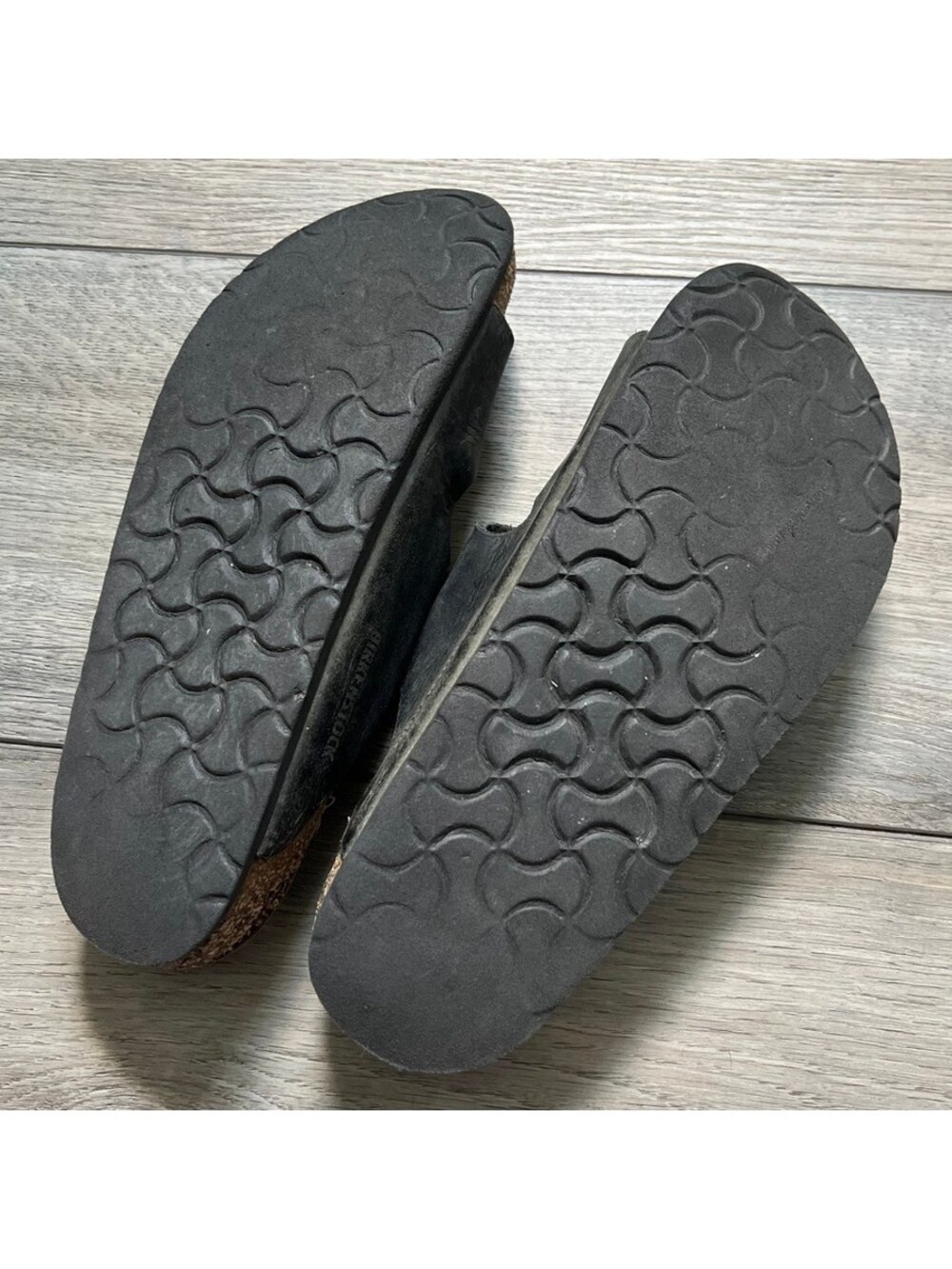 Birkenstock Arizona Womens Size 38 Black Strap Slide Sandals Soft Footbed - Picture 8 of 8